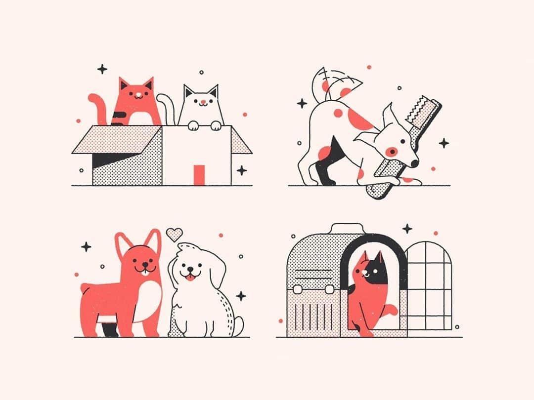 Dribbbleさんのインスタグラム写真 - (DribbbleInstagram)「The Goodest Animals by Zach Higgins ⠀ ⠀ #dribbble #design #pets #illustration #animals #dribbblers」9月15日 14時40分 - dribbble