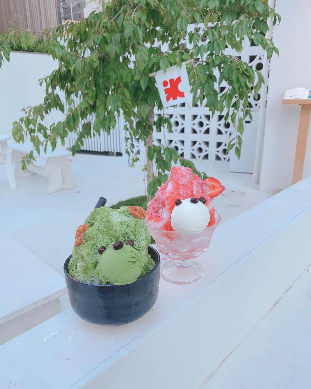 YU-RIのインスタグラム：「夏が終わる前に 可愛いかき氷食べれた🍧 鼻のとこのアイスが濃厚で 美味しかった〜‧⁺◟( ᵒ̴̶̷̥́ ·̫ ᵒ̴̶̷̣̥̀ )𓏐𓌈  #かき氷#japaneseiceouca #女子旅#京都#京都カフェ #京都かき氷#京都観光 #インスタ映え#カフェ#グルメ #カフェ巡り#カフェスタグラム  #グルメな人と繋がりたい」