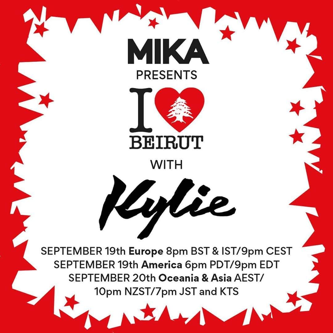 カイリー・ミノーグさんのインスタグラム写真 - (カイリー・ミノーグInstagram)「So pleased to help my friend @mikainstagram with a special performance on his #I❤️Beirut live stream available to view on 19th September! (Link in stories)」9月15日 17時27分 - kylieminogue