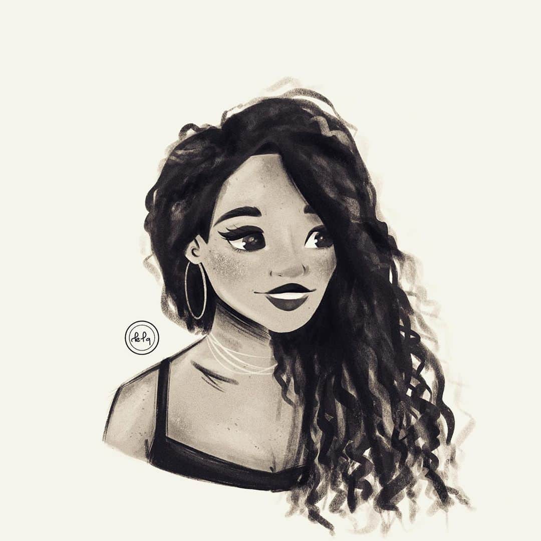 カミラ・マーシャルのインスタグラム：「My FRIEND @kohlaurenquan sees ME. INCREDIBLE. • • #artistofinstagram #sketch #dailysketch #art #shesthebest」