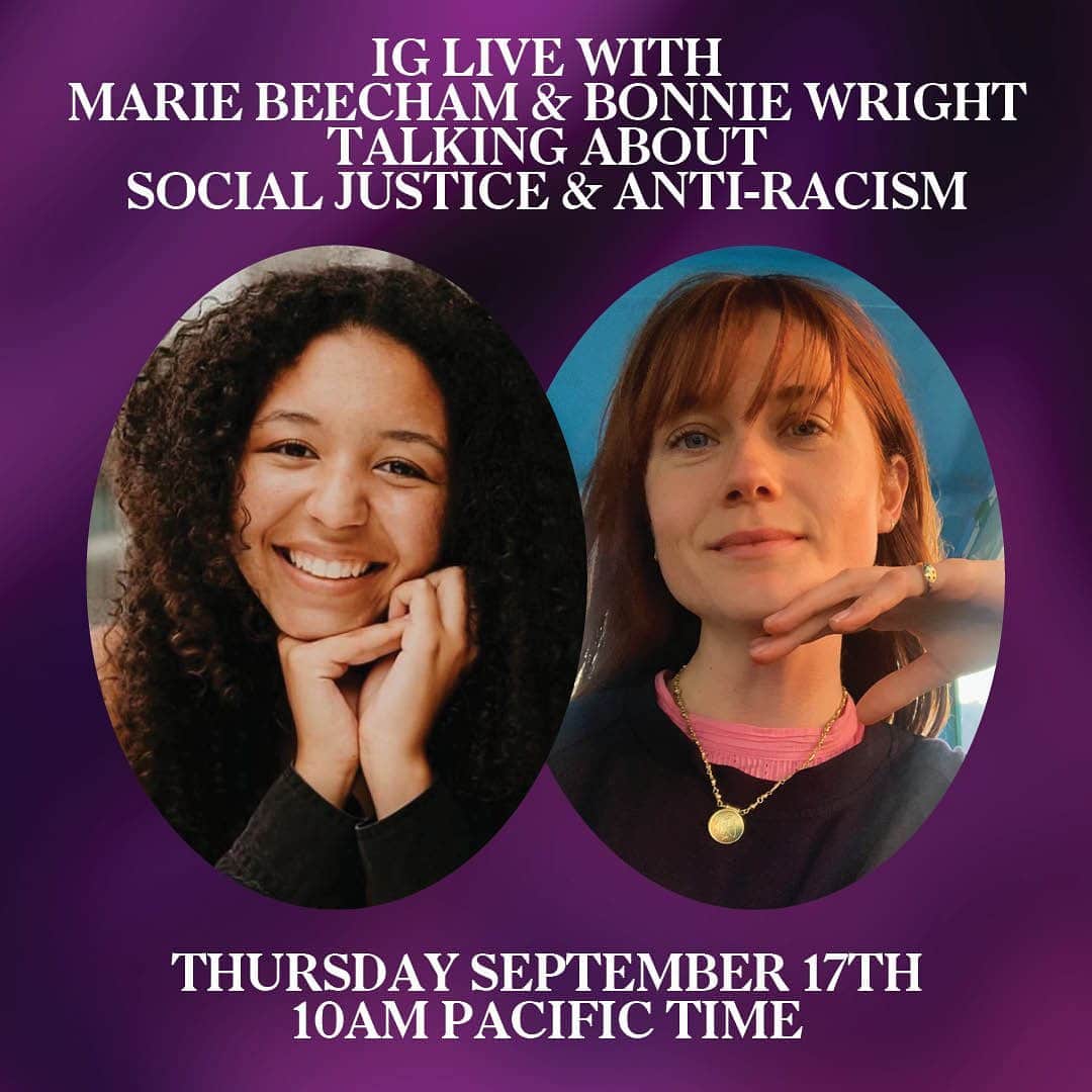ボニー・ライトのインスタグラム：「POSTPONED this thursday 17th at 10am PT i’ll be in conversation with @mariebeech talking about social justice and anti-racism. marie is an activist and educator focused on combating unconscious bias, discrimination, racism and oppressive systems. tune in to what will be a very informative and passionate conversation @mariebeech」