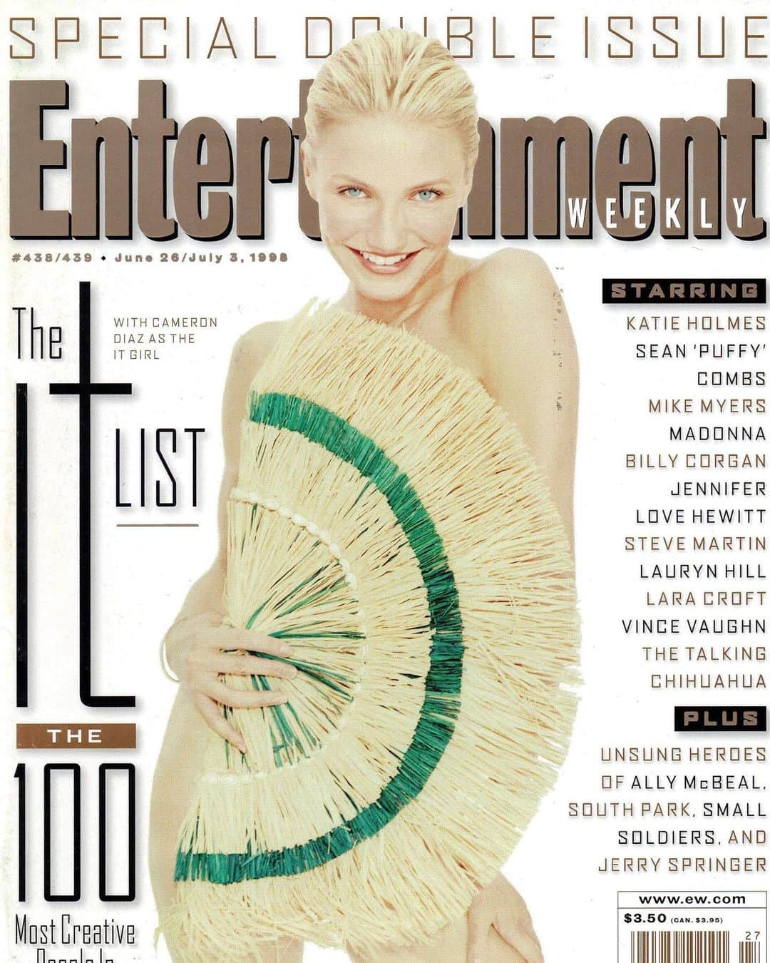 キャメロン・ディアスのインスタグラム：「Big *fan* of this #throwback 😉!  . Swipe ➡️ to see if you find me among @entertainmentweekly’s classic covers. 🔍👀」