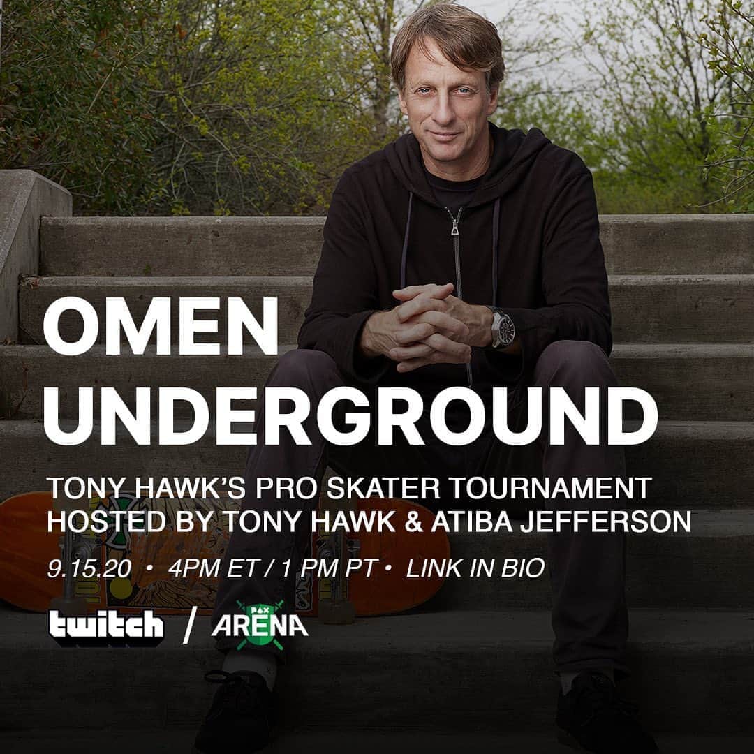 のインスタグラム：「Tune in this afternoon as @omenbyhp and @intel host an eight person ‘Tony Hawk’s Pro Skater’ tournament, with the finals hosted by @tonyhawk himself and photographer and skater @atibaphoto. Participants, who were selected from the public, will compete for a Tony Hawk-signed skateboard and a full desktop setup of their own, plus setups to be donated to the charity of their choice. Musician @remiwolf will set the vibes with a live performance to kick off the competition. The event will take place today from 4 p.m. EDT to 7 p.m. EDT in the Pax Arena on Twitch. Hit the link in bio to join.」