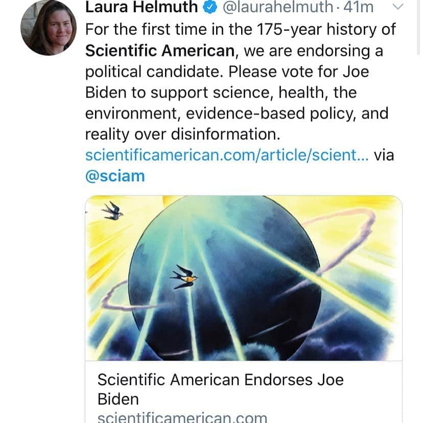 uglyfruitandvegのインスタグラム：「When your brazen corruption and stupidity is so bad that even science can’t stand it anymore and supports the other guy after 175 years of being apolitical! #votebidenharris2020 #ScienceMatters #TruthMatters」