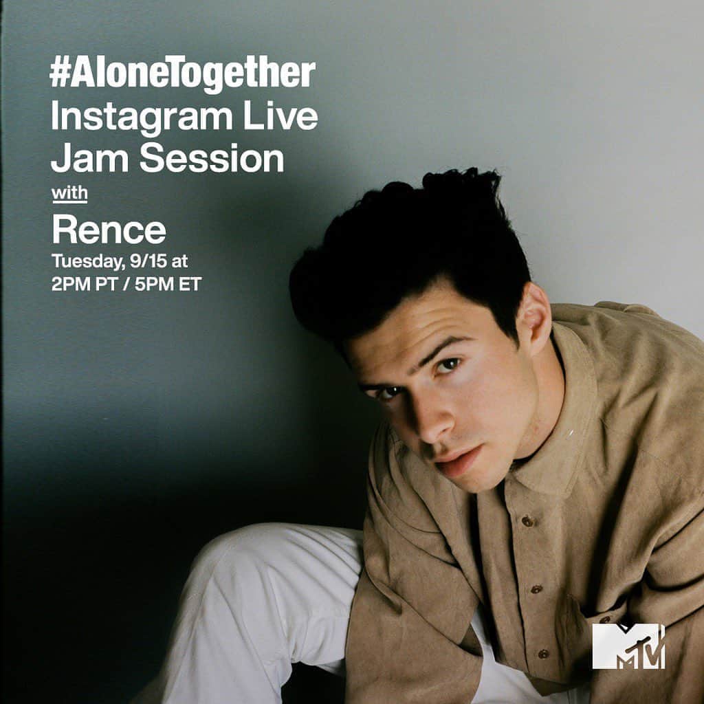 MTVさんのインスタグラム写真 - (MTVInstagram)「Keep staying home when possible – and keep enjoying good music, this time from @rence 🤍 Don’t miss his #AloneTogether jam session, today at 2pm PT / 5pm ET on my Instagram Live!」9月16日 1時06分 - mtv