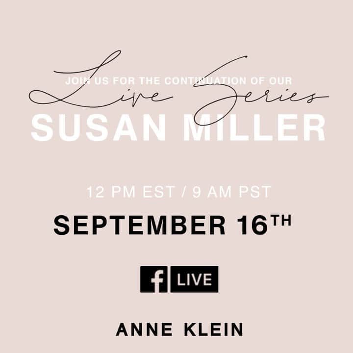 のインスタグラム：「Remember to tune in to Episode 10 of our #WomenWhoDo series TOMORROW, September 16th, at 12pm EST / 9am PST on Facebook Live! Join us as we sit down with Astrologist, Forecaster, and Pathfinder, Susan Miller @astrologyzone. We'll be discussing how Anne's Leo qualities impacted the Anne Klein brand and American fashion forever. Hosted by Anne Klein's granddaughter, @jesse_gre. Don't forget to RSVP on our Facebook event page. We're so excited for you to join us!」