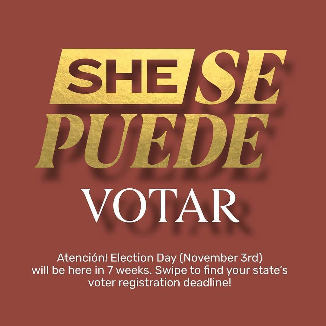 エヴァ・ロンゴリアさんのインスタグラム写真 - (エヴァ・ロンゴリアInstagram)「🚨Atención🚨 Election Day is only 49 days away! Make sure you and all your amigas are registered to vote TODAY, as the deadlines & requirements vary by state. 🗳✨Share & tag with someone who needs to know. #SheSePuedeVote #SheSePuede」9月16日 15時11分 - evalongoria