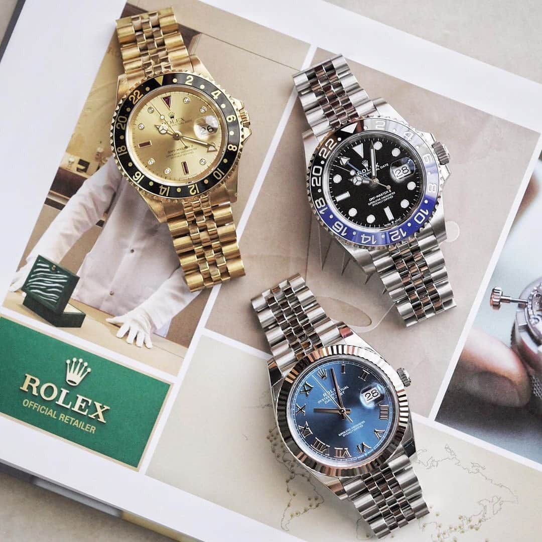 Daily Watchさんのインスタグラム写真 - (Daily WatchInstagram)「3x jubilee bracelet. Two Rolex GMT-Master II and one Rolex Datejust 👌🏼 Photo by @misterhorology」9月16日 6時34分 - dailywatch