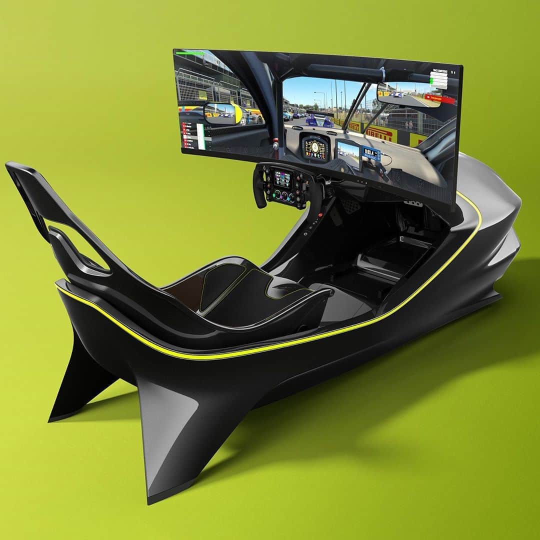 のインスタグラム：「@hypebeastgaming: @astonmartinlagonda has partnered with premium racing simulator company @curvsimulators on the AMR-C01, a luxury device providing extreme immersion whether you’re an Esports professional or casual gamer. The device offers a top-of-the-range steering wheel and the same seating position as the Aston Martin Valkyrie. Limited to just 150 units made, the racing simulator is now going for £57,500 GBP, or roughly $73,577 USD.⁠⠀ Photo: Aston Martin/Curv」