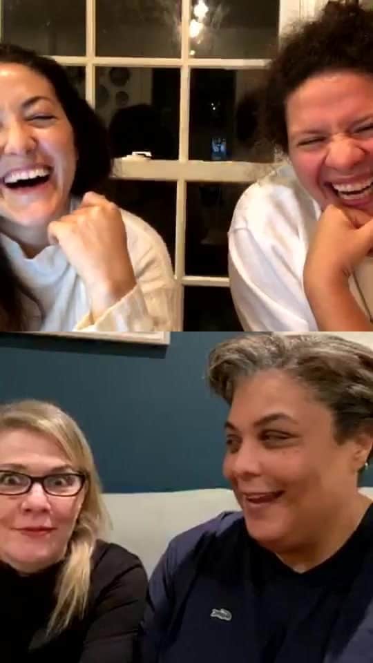Grace Bonneyのインスタグラム：「🌈 If you love love, this talk is for you. Tonight @turshen and I got to catch up with @roxanegay74 and @debbiemillman and hear how love has changed their lives since #inthecompanyofwomen came out back in 2016. They have the wonderful distinction of being the only women featured in the book to have fallen in love with each other and gotten married! Their joy and love is infectious and I could watch the way they look at each other all day. Thank you Debbie and Roxane for catching up with us tonight. (Also, be sure to check out Debbie on the cover of the new paperback edition of In the Company of Women- in stores now - link above ♥️)」