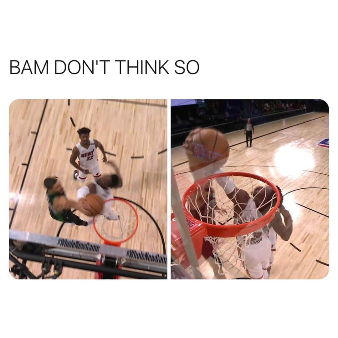 Foot Lockerさんのインスタグラム写真 - (Foot LockerInstagram)「Block of the year?🤯 @bam1of1 denies Tatum at the rim.  Miami takes Game 1 in OT」9月16日 10時33分 - footlocker