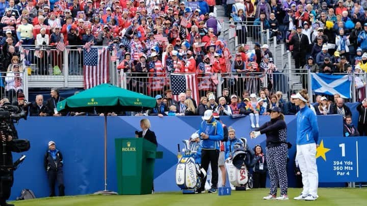 リセット・サラスのインスタグラム：「3️⃣6️⃣5️⃣ days ago! @thesolheimcup There aren't enough words to describe what it's like to wear the Red White and Blue and represent your country on the biggest stage of professional women's golf. Can't wait for Toledo in 2021 🇺🇸」