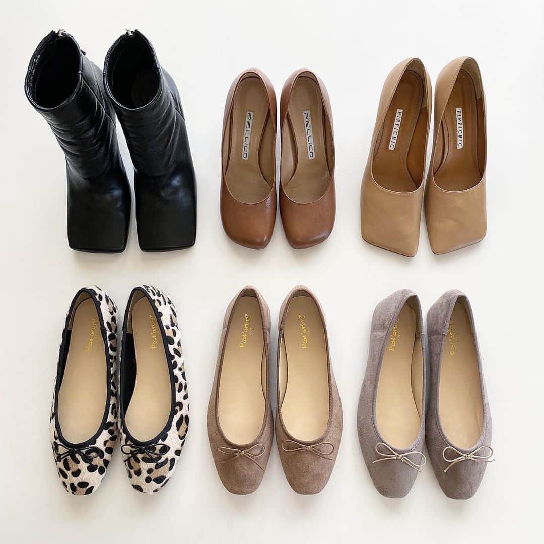 のインスタグラム：「2020.9.16 ・ 秋shoes𓇬⚛︎𓂃 ・ かわいいのにびっくりするほどリーズナブルなバレエシューズは @hiraki_official のもの💕 ・ 1足499円に消費税なのにクッション入りでふわふわな履き心地。 カラバリも絶妙な色味ばかりで思わず3色買い🙈 ・ #ふわりっと#fuwarite#ヒラキ#ヒラコーデ#499円#PR #zara#pellico#pippichic」