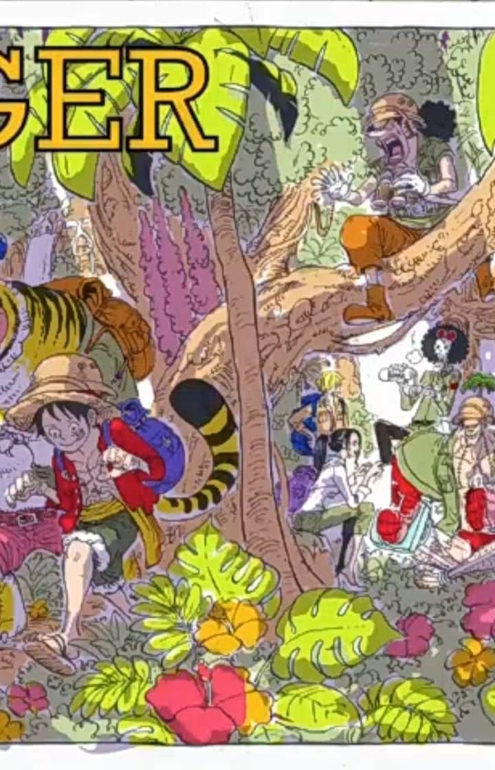 One Pieceスタッフ公式さんのインスタグラム動画 One Pieceスタッフ公式instagram 尾田っちから 本日発売の画集 Tiger Color Walk9 カバー製作過程動画が届いたぞ ジャングルを舞台に ルフィたち麦わらの一味が探検している様子が描かれているよ