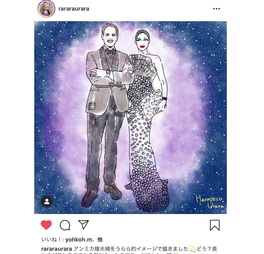 アンミカさんのインスタグラム写真 - (アンミカInstagram)「今年に入り、沢山の方にモノマネをして頂き、そして最近ではインスタで似顔絵を描いてくださること、とても嬉しく思います☺️💓  改めて、皆さんが書いて下さる似顔絵から、自分の個性を学ばせて頂いています☺️  【目が離れていて口が大きい】が大きく特徴ですね！笑  よく【歯が多い？】と聞かれますが、見える歯が多いだけで、歯は多くないですよ！笑🦷🦷  似顔絵を見るたびに、皆さんからの愛を感じ、元気が湧くのでした😊  さて、今日も周りに伝染する笑顔の【笑顔インフルエンサー】になりましょう！😍  #ロマンティックなものから夫婦で唱えるHLLSPDを書いたりアマビエになってるものまで！ #サインを考えてくれるという方も！笑 #私も絵が大好きなので勉強になりました🖋 #お洒落なタッチで旦那様と描いてくださった人も！ #感謝」9月16日 12時30分 - ahnmikaofficial