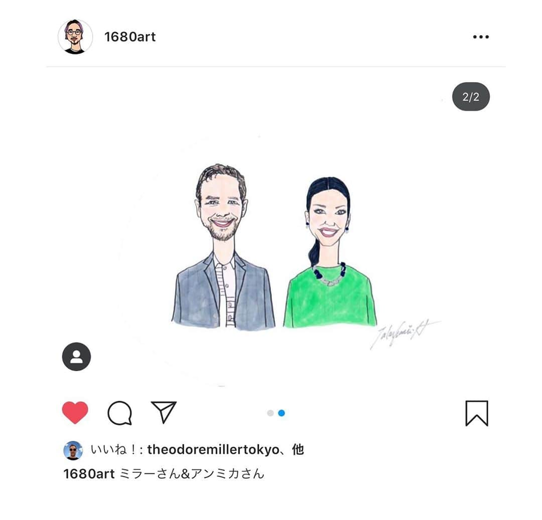 アンミカさんのインスタグラム写真 - (アンミカInstagram)「今年に入り、沢山の方にモノマネをして頂き、そして最近ではインスタで似顔絵を描いてくださること、とても嬉しく思います☺️💓  改めて、皆さんが書いて下さる似顔絵から、自分の個性を学ばせて頂いています☺️  【目が離れていて口が大きい】が大きく特徴ですね！笑  よく【歯が多い？】と聞かれますが、見える歯が多いだけで、歯は多くないですよ！笑🦷🦷  似顔絵を見るたびに、皆さんからの愛を感じ、元気が湧くのでした😊  さて、今日も周りに伝染する笑顔の【笑顔インフルエンサー】になりましょう！😍  #ロマンティックなものから夫婦で唱えるHLLSPDを書いたりアマビエになってるものまで！ #サインを考えてくれるという方も！笑 #私も絵が大好きなので勉強になりました🖋 #お洒落なタッチで旦那様と描いてくださった人も！ #感謝」9月16日 12時30分 - ahnmikaofficial