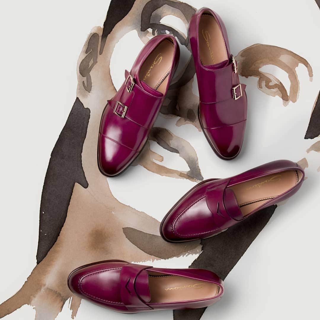 のインスタグラム：「Our soul, our passion, our signature. Colour is what defines us. Loafers in Peonia.  #Santoni #SantoniFW20 #makersofbeauty」
