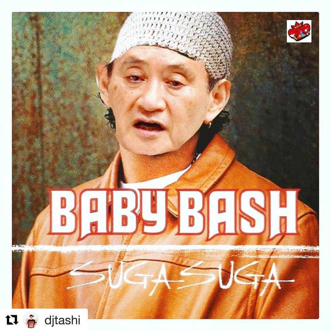 のインスタグラム：「じわったからリポストw 菅 菅　スガ スガ　SUGA SUGA  Suga suga how you get so fly? Suga suga how you get so fly?  #Repost @djtashi ・・・ じわる...w . #sugasuga #じわる」