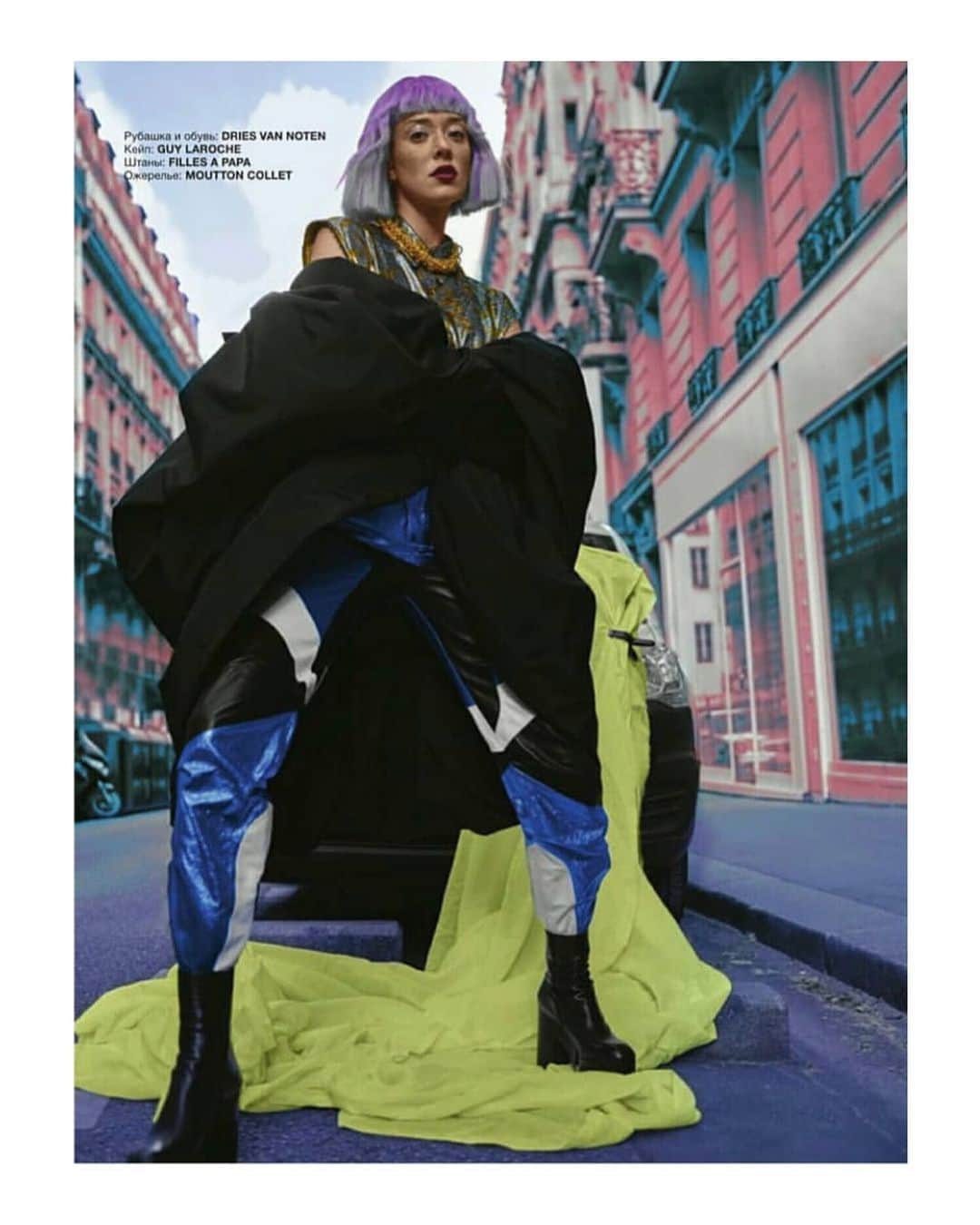 ギラロッシュのインスタグラム：「Maeva Marshall wearing the FW TRANSFORM 20.21 HOMEMADE Collection by #richardrene in @numero_russia - shot by @benjaminkanarek - directed by @frederiquerenaut - styled by @byjeanluc - Model @maevamarshall #guylarocheparis #guylaroche #parisfashionweek #pfw #fhc #fhcm #style #paris #fashion @icinsightcommunications」
