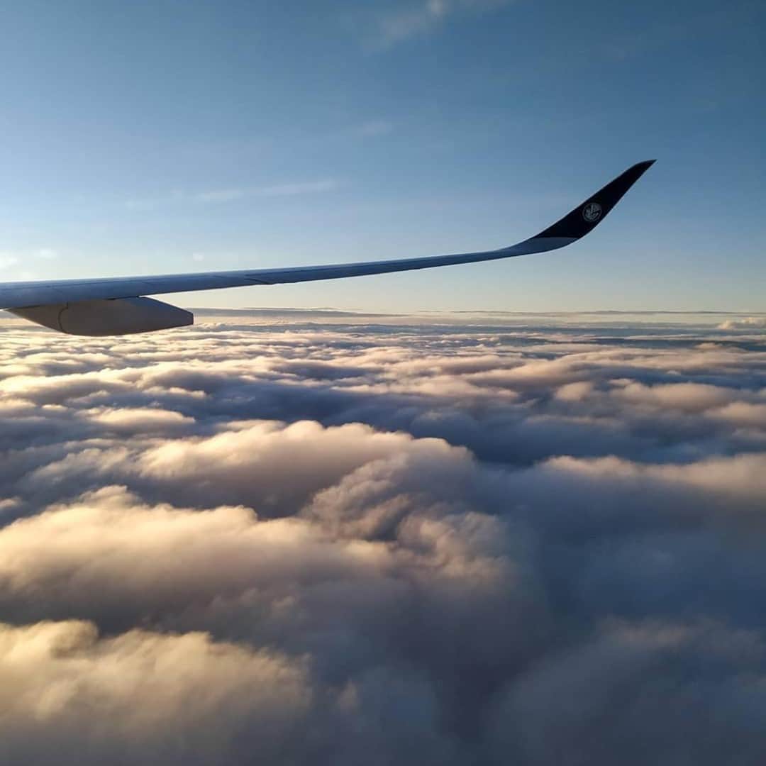 エールフランスのインスタグラム：「Vue sur un océan de nuages  Ocean of clouds ✈️☁️  📸: @mochilaoafora  #AirFrance #EnvieDailleurs #wanderlust #travel #views #sky #travelspic」