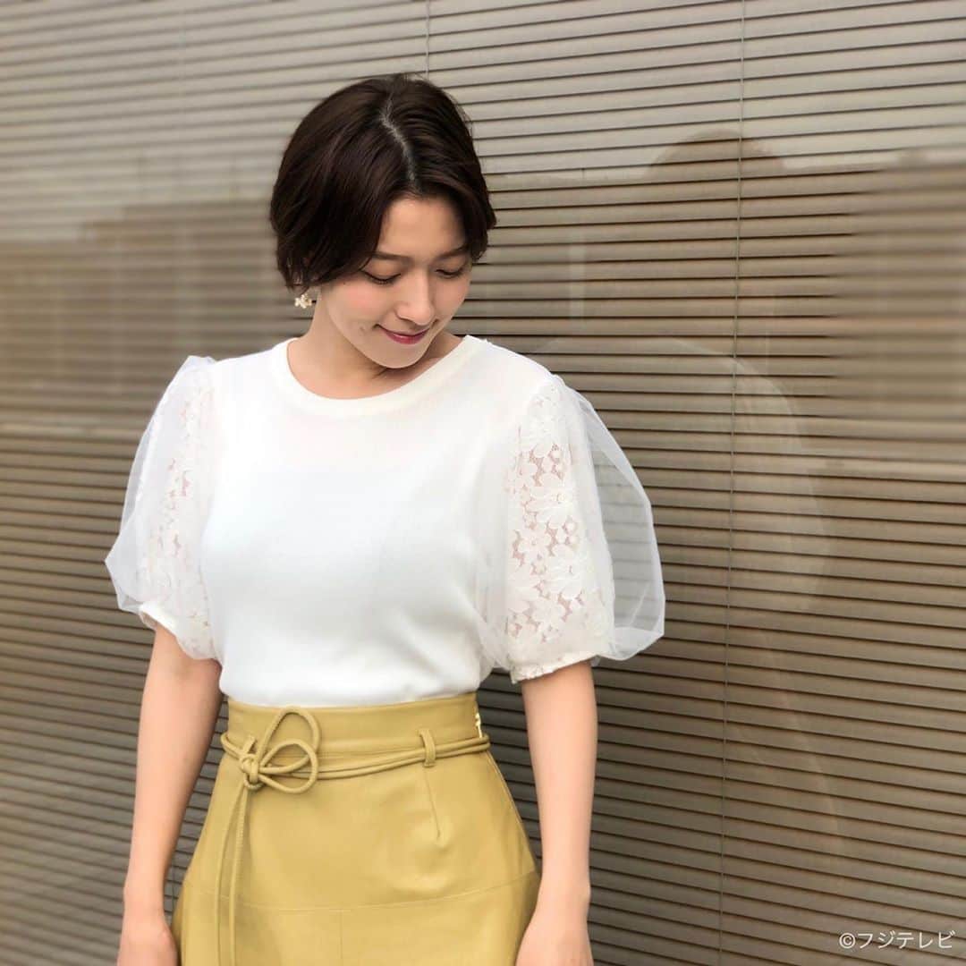 フジテレビ「めざましテレビ」さんのインスタグラム写真 - (フジテレビ「めざましテレビ」Instagram)「9月15日（火） ・ ファッション雑誌CanCamとコラボした お天気コーナー「きょう何着て行く？」 阿部華也子の毎日のコーデを紹介♪ ・ 【きょうのコーデ】 ニット→#poolstudioalivier 5900円 スカート→#RANDA 8300円 靴→#PARADISCOULEUR 1万3800円 ピアス→#Lycka 1700円 ・ 【コーデのポイント】 今シーズン大注目のトレンド「フェイクレザー」のスカート👗 ハードなイメージの素材なので甘めアイテムからチャレンジするのがおすすめ🌼 マスタードカラーで着映えも狙っていきましょう⤴️ ・  #めざましテレビ #きょう何着て行く？ #阿部華也子 #今日のコーデ#コーデ #CanCam #今日のファッション#ootd #きょう何着て行く？は月〜金朝6時22分ごろ放送！」9月16日 18時40分 - mezamashi.tv