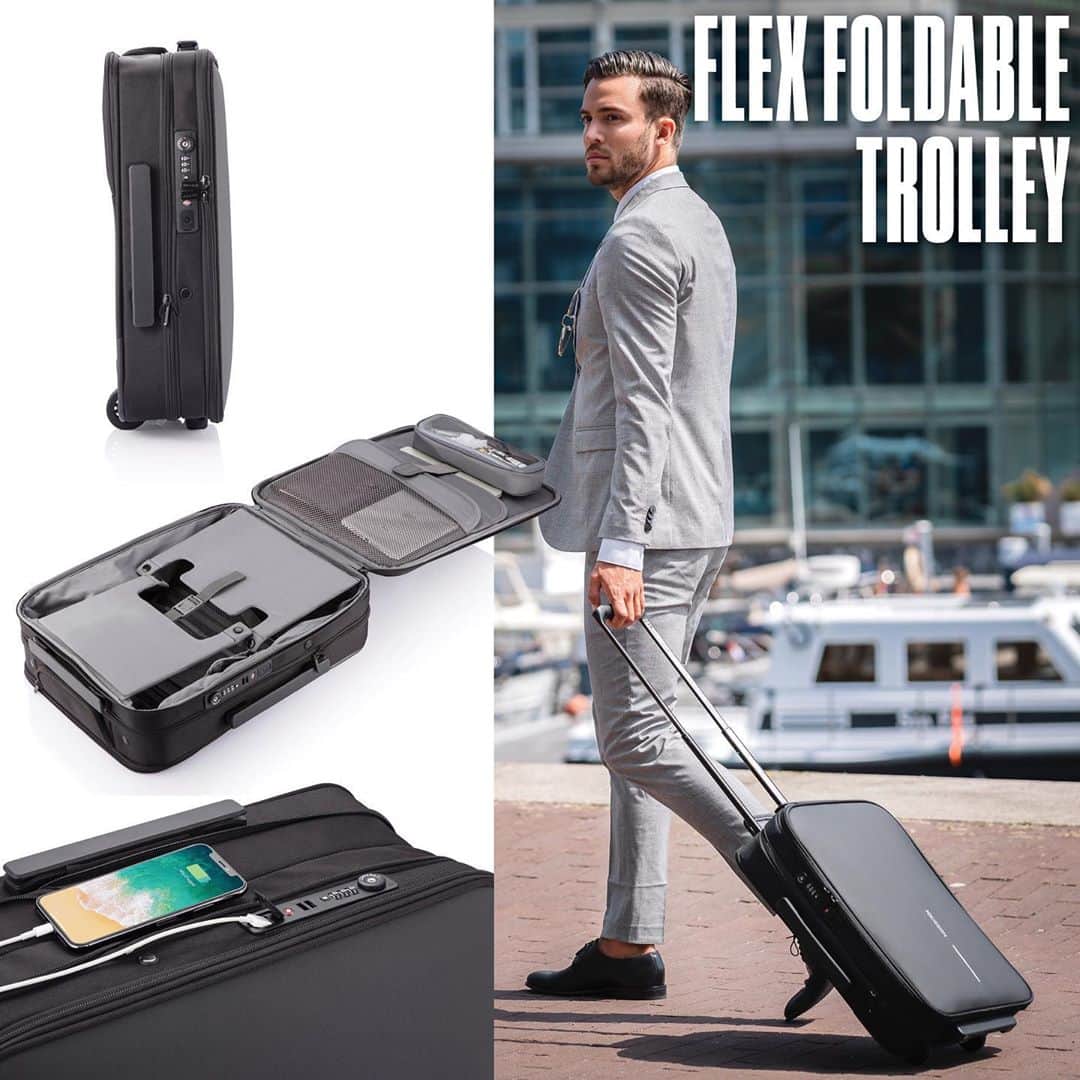 XD Designさんのインスタグラム写真 - (XD DesignInstagram)「Introducing: The FLEX FOLDABLE TROLLEY and FLEX GYM BAG! The revolutionary *NEW* Flex Line is now available on Kickstarter: ⠀⠀⠀⠀⠀⠀⠀⠀⠀⠀⠀⠀ Flex Gym Bag - Easily switch from Business backpack to Gym Bag - Anti Theft design with hidden zippers - RFID protected hidden pocket to safely store your cards - Integrated USB charging port in shoulder strap - Inside organizer panel - Anti sweat and air permeability - Luggage strap and sunglasses holder - Water repellent material   Flex Foldable Trolley: - Easily switch from business suitcase to carry-on trolley - Foldable design: save or expand with 50% - Anti Theft design with no front access + YKK anti-theft zipper - Water repellent material - RFID protected hidden pocket - Integrated TSA lock - Integrated USB charging port - Inside organizer panel - Complementary liquid bag   Anti-theft, sustainable and, above all, flexible in shape and utility!  GET YOURS NOW -> LINK IN BIO.  #xddesign #MadeforModernNomads #kickstarter #kickstartercampaign #flexline #flexfoldabletrolley #flexgymbag #businessbackpack #trolley #carryon #gymbag #travellifestyle #photooftheday #modernnomad #gotyourback #usbbag #keepexploring #stayconnected #travelbuddy #travelgear #digitalnomad #global_people #travelsafe #adventure #digitalnomadlife #thetraveltag #rijswijk」9月16日 19時13分 - xddesign