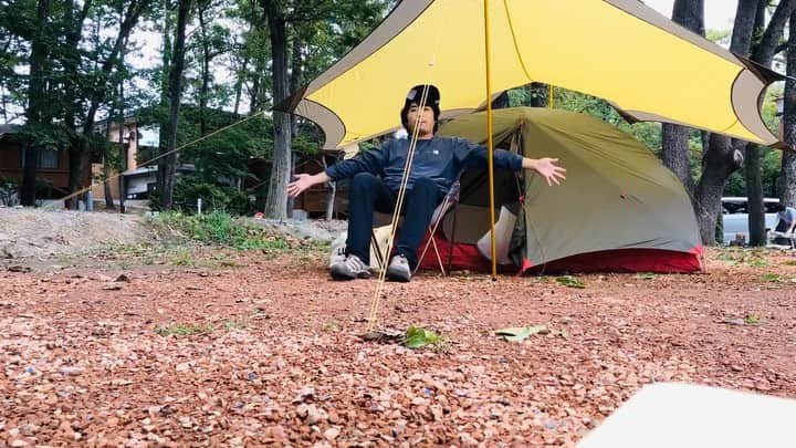 井澤惇のインスタグラム：「電車旅帰ってきました。久々にソロキャンプ して自分のギアとか諸々日に当てられて良かった！楽器と一緒で使わないとすぐ劣化するからね！ #msr #ハバハバnx」