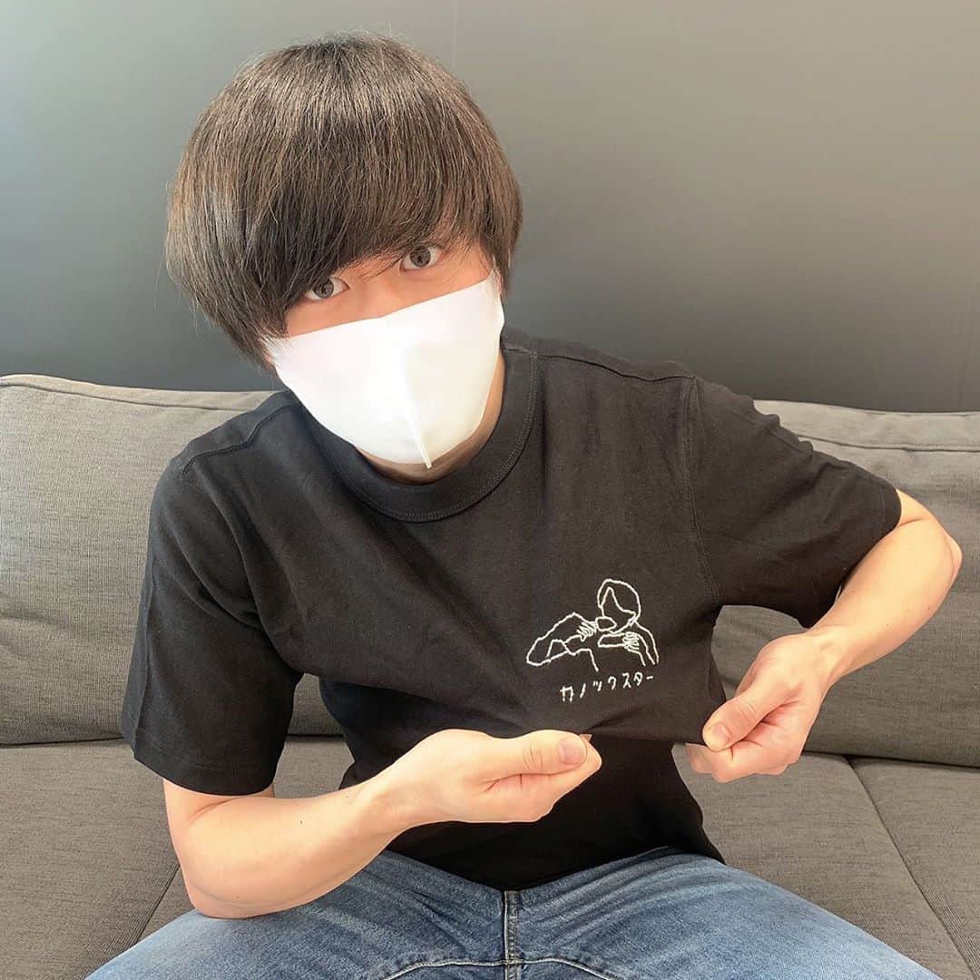 かの/カノックスターさんのインスタグラム写真 - (かの/カノックスターInstagram)「プレゼントで手作りかな刺繍されたTシャツ貰って嬉しくて目がギンギンになっちゃっ　たよ！」9月16日 20時46分 - kanockstar