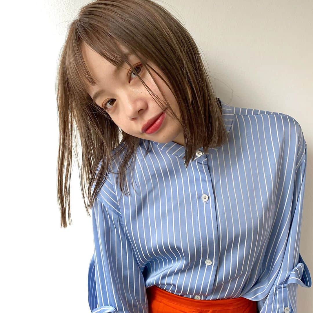 福地夏未のインスタグラム：「💭 new color♡秋色こっくり栗色♡ _ #hair #haircolor #make #hairmake #brown #newcolor」