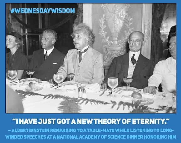 アルベルト・アインシュタインさんのインスタグラム写真 - (アルベルト・アインシュタインInstagram)「#WednesdayWisdom: “I have just got a new theory of eternity.” – Albert Einstein remarking to a table-mate while listening to long-winded speeches at a National Academy of Science dinner honoring him.」9月16日 21時55分 - alberteinstein
