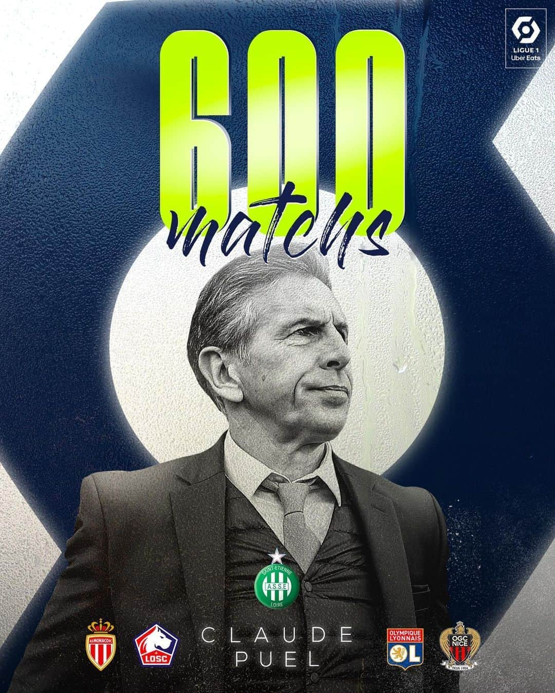 リーグ・アンさんのインスタグラム写真 - (リーグ・アンInstagram)「⏳📝⌛️ ☝️ Claude Puel entre un peu plus dans l’histoire de notre championnat 🇫🇷, l'entraîneur des Verts va diriger sa 600e rencontre sur un banc de @ligue1ubereats 👏 ! #OMASSE  Claude Puel continues to make history in our league. The ASSE manager will take charge of his 600th match in Ligue 1 Uber Eats tomorrow • • #Ligue1UberEats #ClaudePuel #Puel #ASSaintEtienne #ASMonaco #LOSC #OGCNice #OlympiqueLyonnais」9月16日 22時54分 - ligue1ubereats