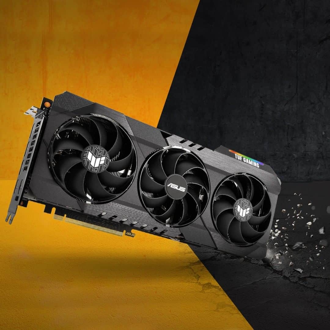 ASUSさんのインスタグラム写真 - (ASUSInstagram)「The #TUFgaming GeForce RTX™ 3080 has been stripped down and built back up to provide more robust power and cooling. A new all-aluminum shroud houses three powerful axial-tech fans that utilize durable dual ball fan bearings.」9月17日 10時00分 - asus