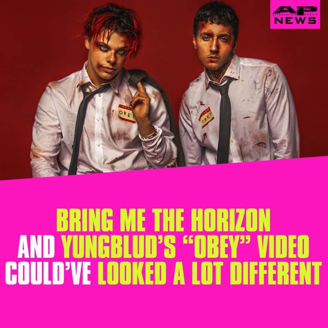 Alternative Pressさんのインスタグラム写真 - (Alternative PressInstagram)「If @olobersykes had gone with his original idea, @bringmethehorizon and @yungblud’s “Obey” video would’ve looked completely different⁠ LINK IN BIO⁠ .⁠ .⁠ .⁠ #olisykes #bringmethehorizon #bmth #yungblud #bringmethehorizonobey #bmthobey #yungbludobey #altpress #alternativepress」9月17日 10時01分 - altpress