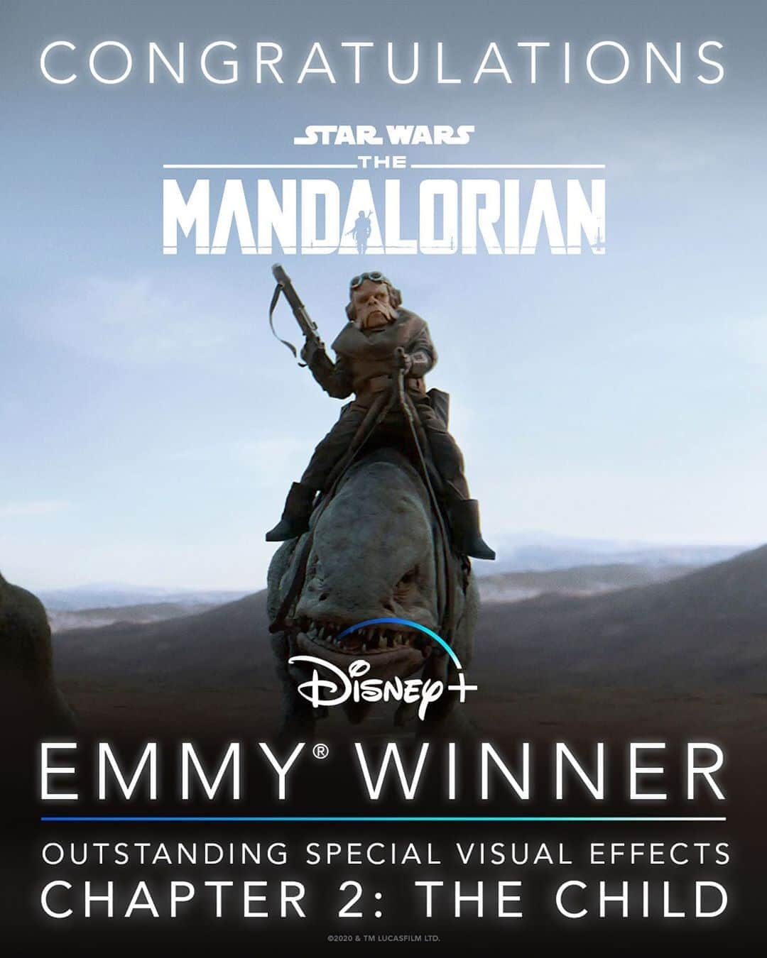 スター・ウォーズさんのインスタグラム写真 - (スター・ウォーズInstagram)「Congratulations to #TheMandalorian VFX team on their Emmy® win for Outstanding Special Visual Effects. #Emmys2020」9月17日 9時07分 - starwars