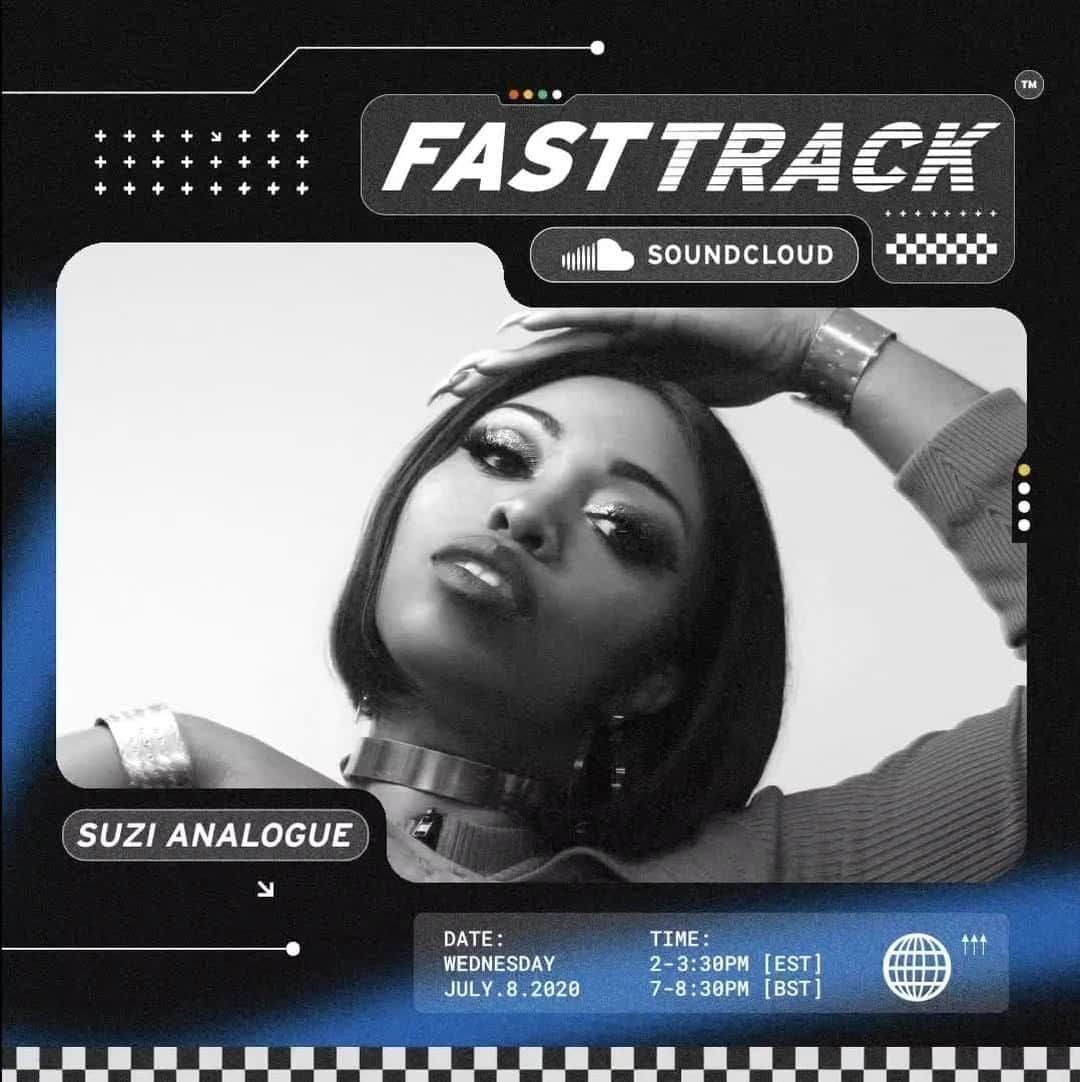 サウンドクラウドのインスタグラム：「😷🎹 @suzianalog came through to #FastTrack with the reminder to mask up *and* with some at-home productions tips. Link in bio to listen.」