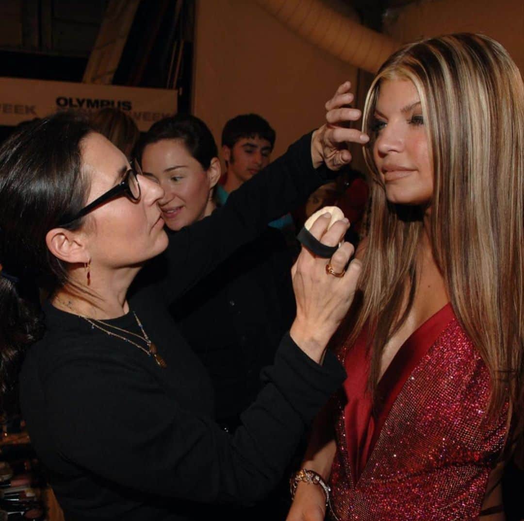ボビー・ブラウンのインスタグラム：「A #nyfw flashback to @hearttruthyyc and the red dress when I got to do @fergie and had a great chat on self esteem and seeing ourselves imprint and film. Boy did we both look so good but didn’t see it then. And I spy  a young @dplofker and Elise #bts. What a strange thing to be participating during this time it must be.」