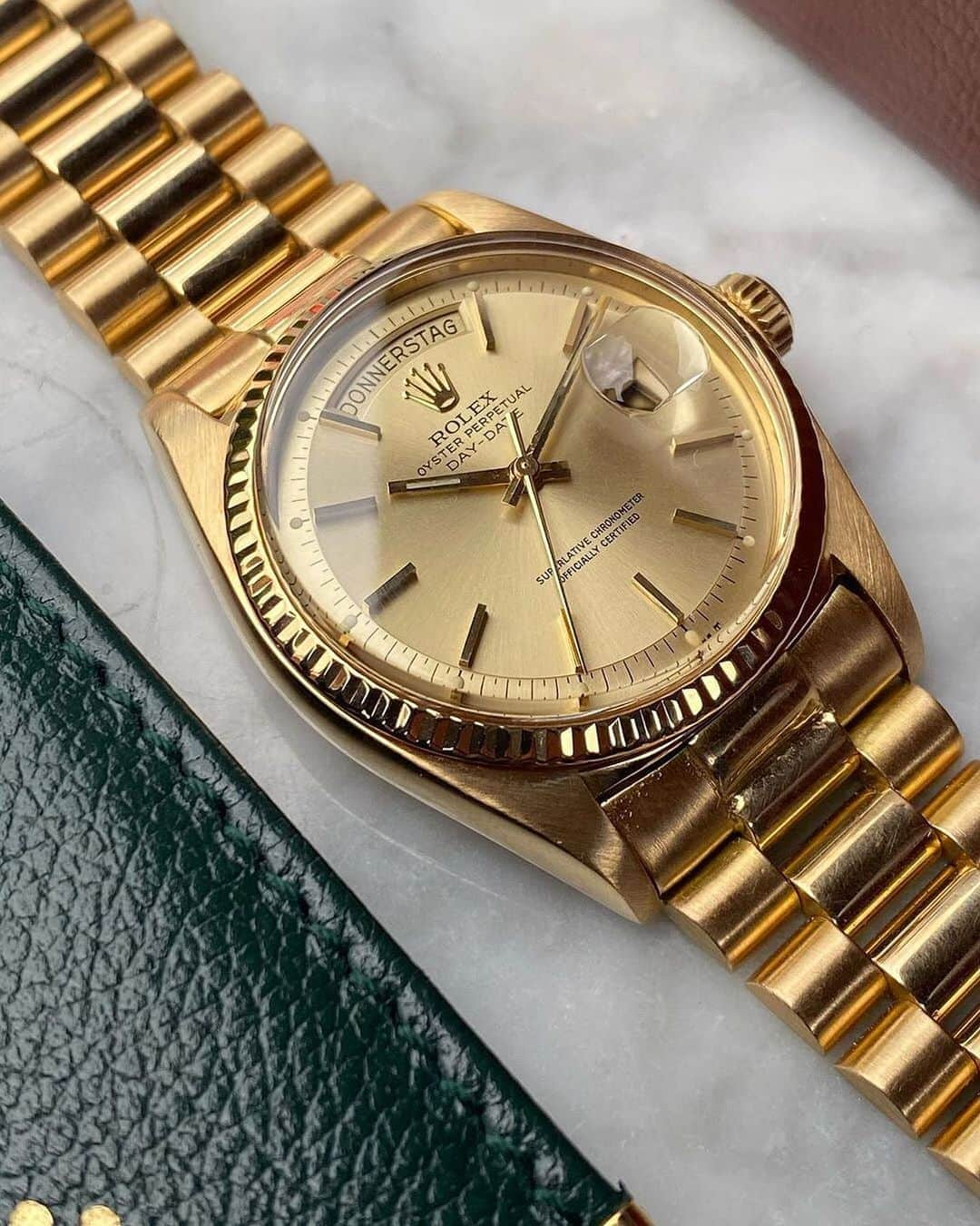 Daily Watchさんのインスタグラム写真 - (Daily WatchInstagram)「Rolex Day-Date Ref 1803 in Yellow Gold with German date disc 👀🔍 Photo by @timelesstimepiecesnl」9月17日 2時21分 - dailywatch