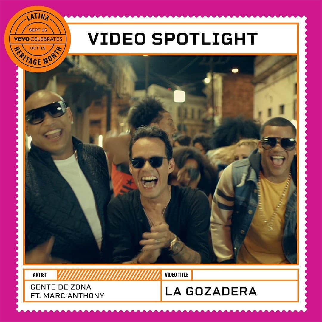 Vevoさんのインスタグラム写真 - (VevoInstagram)「For Latinx Heritage Month, we're celebrating iconic vids from Afro-Latinos. Up first, Gente De Zona's "La Gozadera," featuring @MarcAnthony. Swipe through to learn the importance of @gentedezona's Latinx anthem, then make sure to watch again! 🇵🇷🇨🇺 ⠀⠀⠀⠀⠀⠀⠀⠀⠀ ▶️[Link in bio] #LaGozadera #GenteDeZona #MarcAnthony #Latinx #latinxheritagemonth」9月17日 2時28分 - vevo