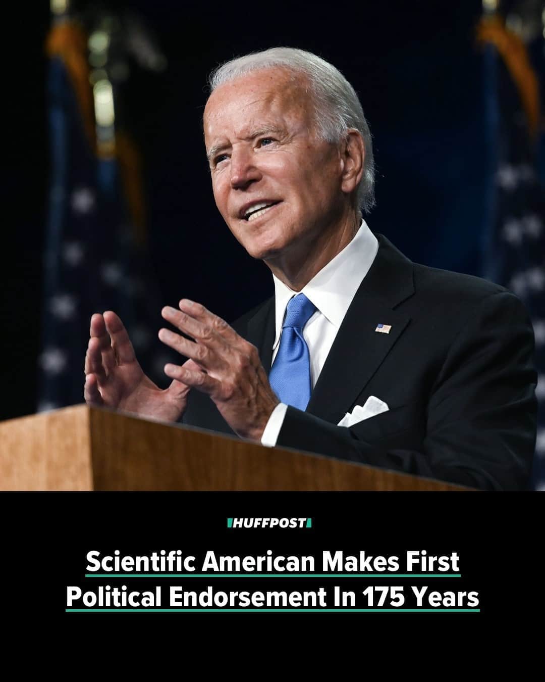 Huffington Postさんのインスタグラム写真 - (Huffington PostInstagram)「Scientific American has dipped a toe into political waters for the first time in its 175-year history and is endorsing Joe Biden for president.⁠ ⁠ The science and research publication is publishing the endorsement in a two-page statement in its upcoming October issue.⁠ ⁠ “Scientific American has never endorsed a presidential candidate in its 175-year history,” the editors wrote. “This year we are compelled to do so. We do not do this lightly.”⁠ ⁠ As would be expected of a science-focused publication, the editors rested their argument on facts and evidence, concluding that Trump’s rejection of facts and evidence “has badly damaged the U.S. and its people.”⁠ ⁠ In everything from Trump’s “dishonest and inept response to the COVID-19 pandemic” to his attacks on “environmental protections, medical care, and the researchers and public science agencies that help this country prepare for its greatest challenges,” Trump’s refusal to make fact-based, data-driven decisions has pushed the U.S. far off course, they argued.⁠ ⁠ “His administration has been even worse for science than we feared,” Scientific American Editor-in-Chief Laura Helmuth told HuffPost in an email. “We couldn’t include all of our objections to his record in two print pages.”⁠ ⁠ Helmuth stressed that the endorsement isn’t partisan; neither major political party was even mentioned in the explanation. Biden, however, is “the clear choice when you compare the candidates on science, health, the environment and other research-related concerns.”⁠ ⁠ Read more at our link in bio. // 📝 @g_nobes // 📷 Getty Images」9月17日 2時45分 - huffpost