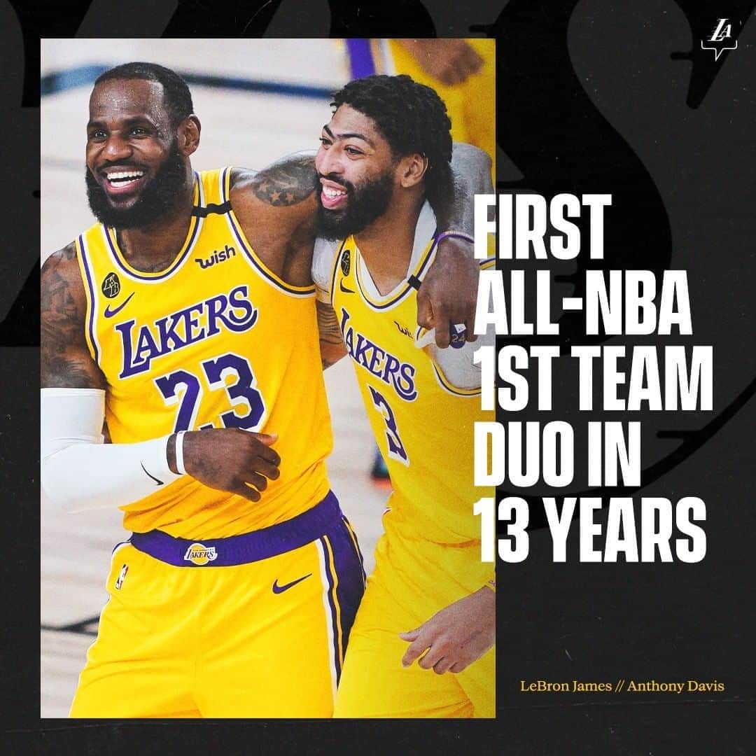 Los Angeles Lakersさんのインスタグラム写真 - (Los Angeles LakersInstagram)「It's been a long time since the league's seen a pair of teammates like this. #LakeShow」9月17日 6時32分 - lakers