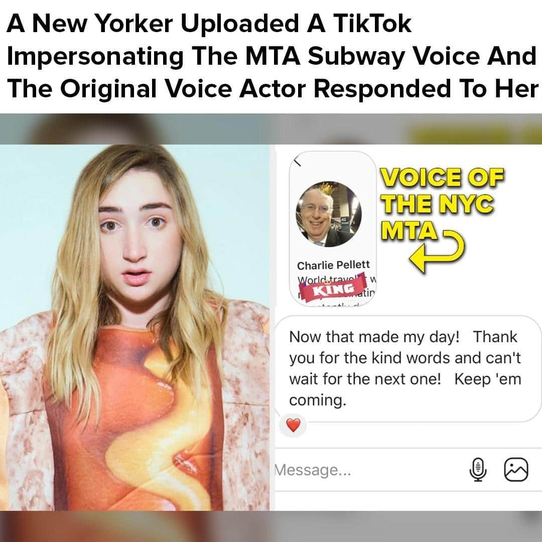 BuzzFeedさんのインスタグラム写真 - (BuzzFeedInstagram)「"Stand clear of the closing doors, please" lives in my head rent free. After one of @highon_molly's TikToks went viral, she was contacted by the man himself! Read the full interview and story in the link in bio 🚉」9月17日 7時30分 - buzzfeed