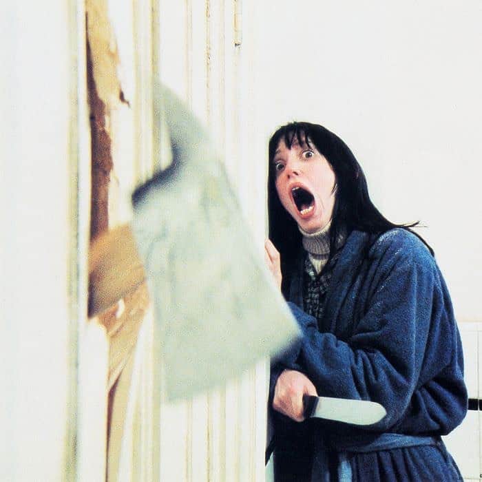 のインスタグラム：「Oooops! Our reading of The Shining has moved to Saturday 19th instead of tonight. I promise to make this Shelly Duvall face! 😜🪓🔪❄️👯‍♀️ @scriptsgonewild」