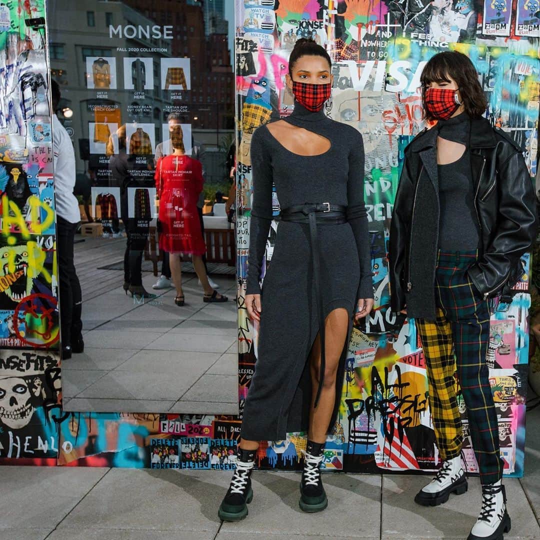 Fashion Weekのインスタグラム：「A magical night spent with @monsemaison! #NYFW celebrated their Fall 2020 collection in a special presentation with @visa_us, allowing guests to explore and shop the collection from the rooftop of @springstudios.」