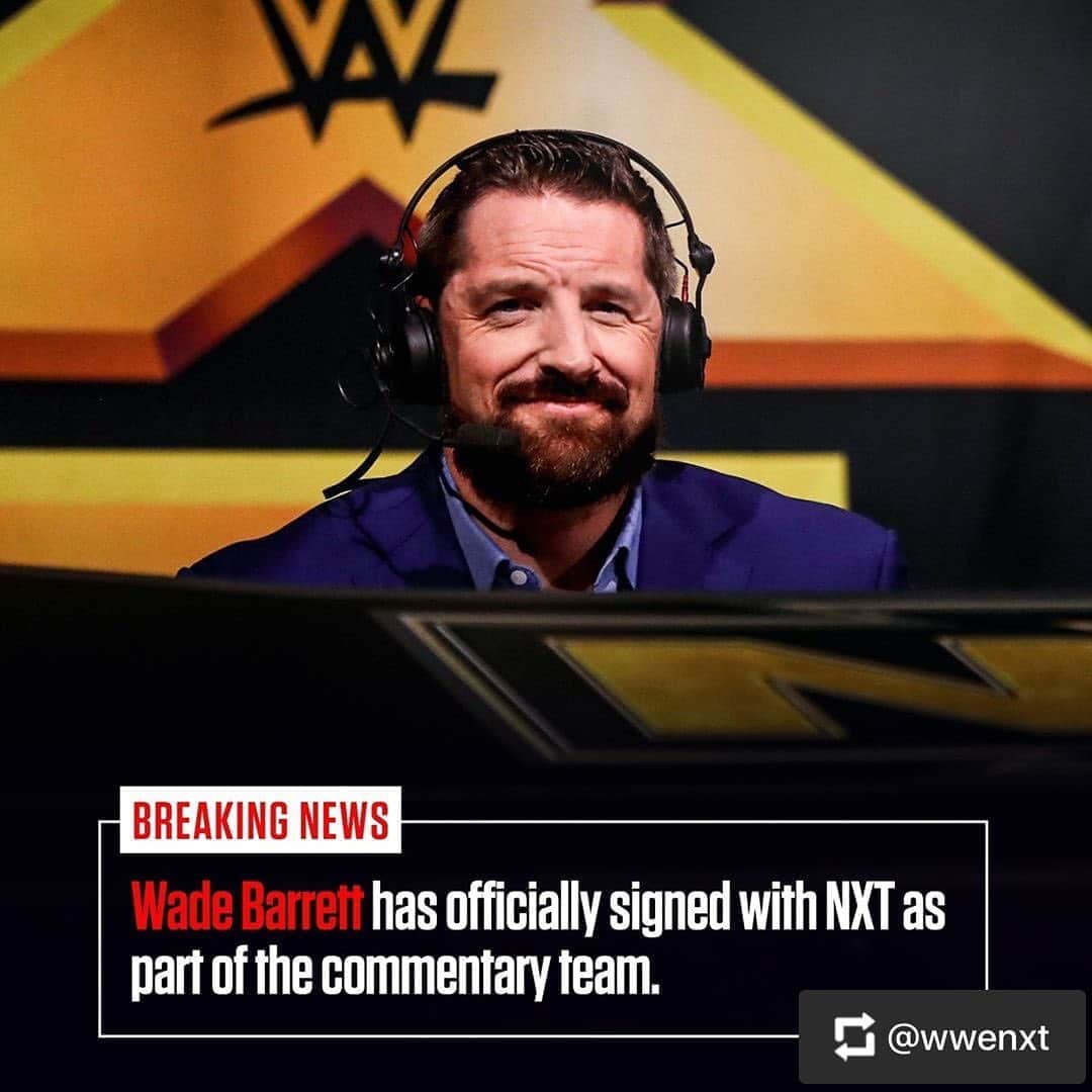WWEさんのインスタグラム写真 - (WWEInstagram)「BREAKING NEWS: #WadeBarrett officially signs with @wwenxt as part of the commentary team! Don’t miss #WWENXT tonight at 8/7c on @usa_network」9月17日 6時56分 - wwe