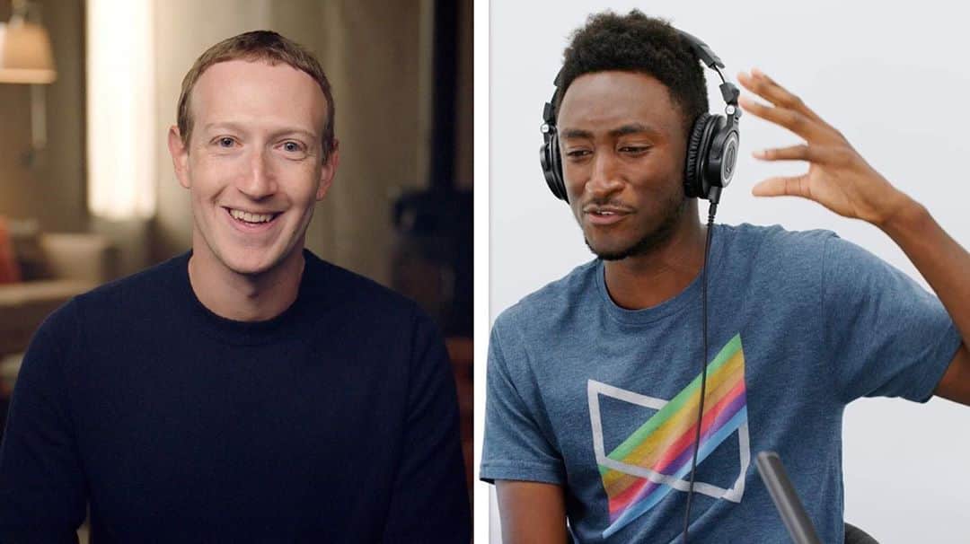 マーク・ザッカーバーグのインスタグラム：「I've said before that I believe augmented and virtual reality will be the next major computing platforms. I sat down with @mkbhd to discuss what that might mean -- a future where we can feel fully present with each other no matter where we are physically. I'm excited to build this at Facebook, and thanks to Marques for sitting down with me remotely!」