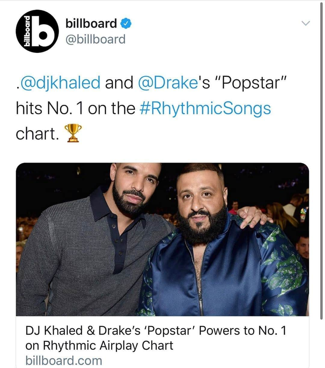 DJキャレドさんのインスタグラム写真 - (DJキャレドInstagram)「Call me BILLBOARD BILLI ! #POPSTAR ⭐️ @billboard Luv always KHALED KHALED」9月17日 8時26分 - djkhaled