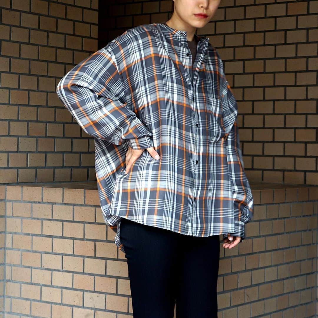 のインスタグラム：「[Graphpaper]. Tencel Check Band Collar Big Sleeve Shirt.  ▶︎ #mawsapporo #MāW #ins_online #graphpaper #sapporo #hokkaido」