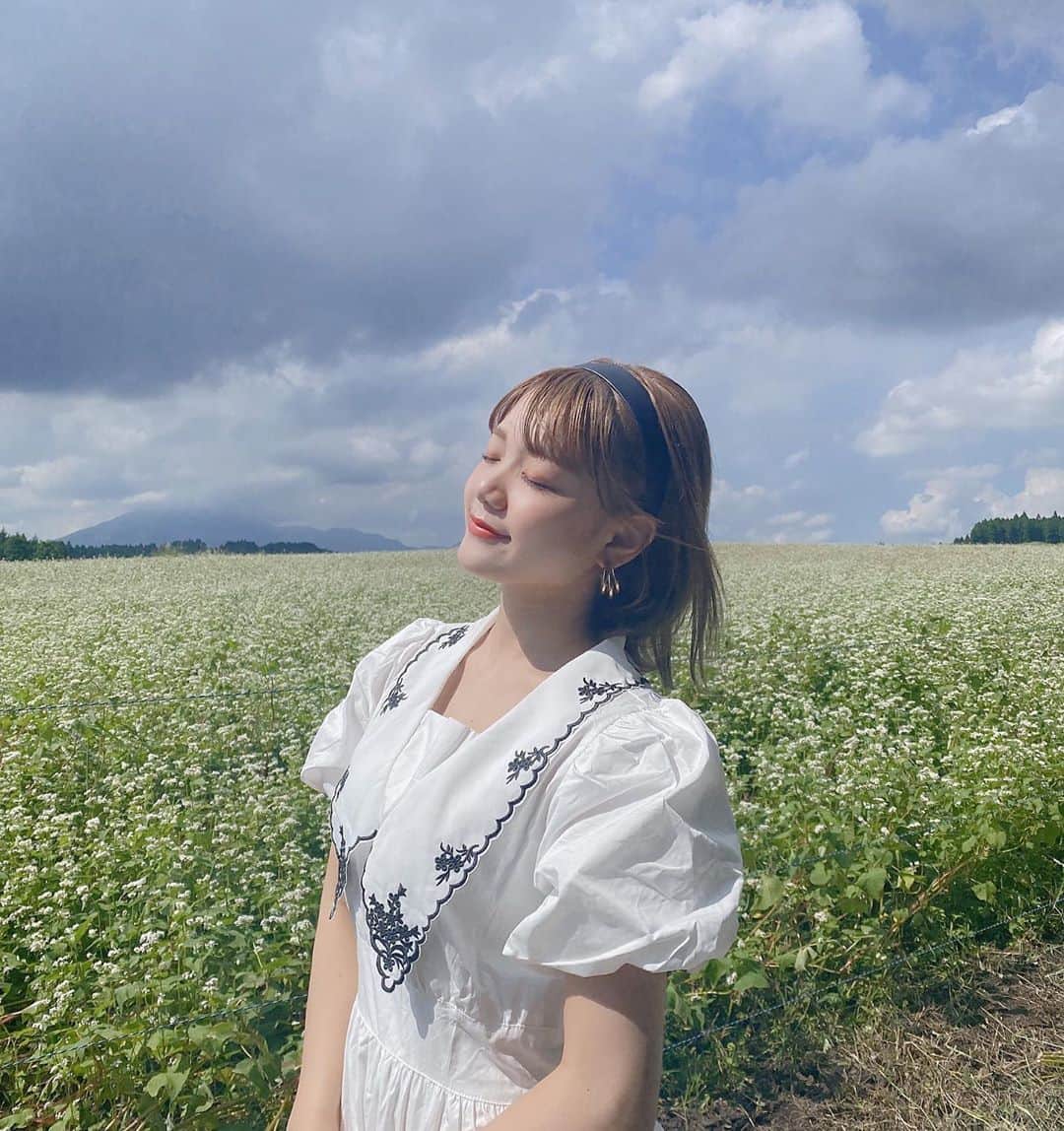古澤里紗さんのインスタグラム写真 - (古澤里紗Instagram)「そば畑🕊🌱 . . . みんなはそばの花って見たことある？？ 白くてかわいよなぁ😌🐾 . . . #ふーりーこーで」9月17日 22時02分 - fuuuuu_ri