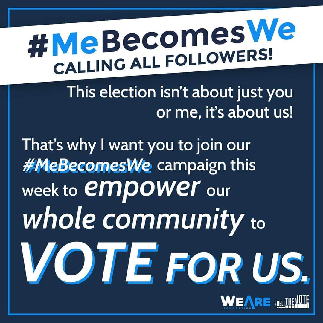 テリー・レオンさんのインスタグラム写真 - (テリー・レオンInstagram)「Here’s how it works: Check with 3 people in your circle to make sure that they are registered and plan to vote. You can go to WeAre.org or Text ​WeAre​ to ​40649 ​to register, check your status and pledge to USE YOUR VOTE! Hey @alanathoopers @alanariano & @alanhgreen are you registered and ready to vote?! And don’t forget the @weare.foundation & @beltthevote Voter Town Hall tonight at 8:30 EST! Join us at bit.ly/sept17townhall #MeBecomesWe #Vote #Followers #WeAre #BeltTheVote #Vote4Us #Nov3」9月17日 23時13分 - tellyleung