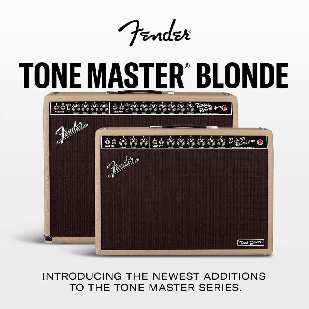 Fender Guitarさんのインスタグラム写真 - (Fender GuitarInstagram)「The Tone Master Blonde Amplifiers bring a new look and sound to the Tone Master Twin and Deluxe Reverb. Outfitted with a Blonde vinyl covering and Oxblood grille cloth, plus Celestion Creamback Neo speakers, these amps bring a tougher rock flavor to the originals you know and love with half the weight. Learn more via link in bio!」9月18日 1時00分 - fender